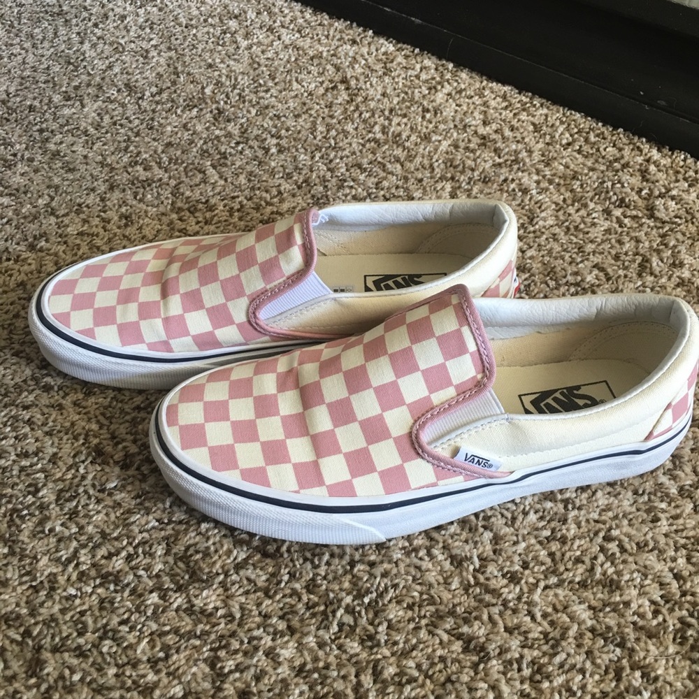 Pink checkered Vans